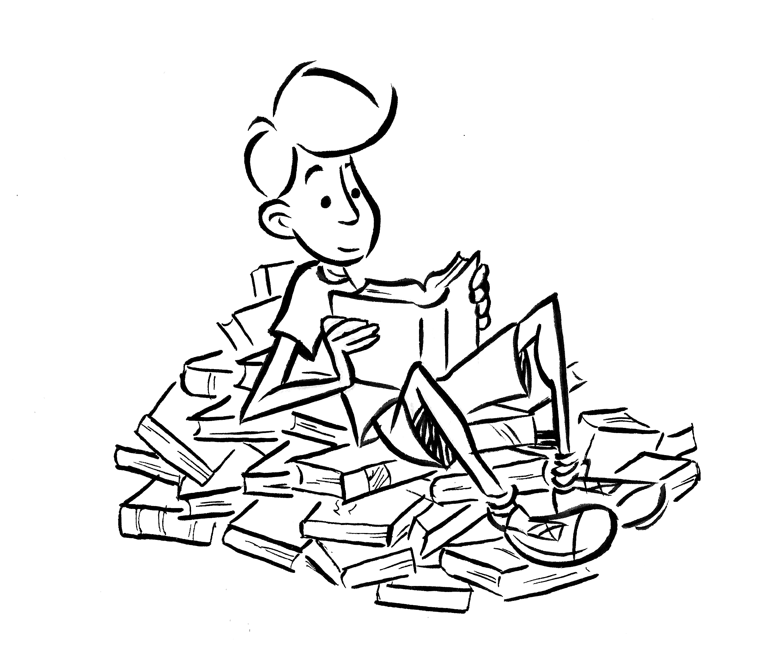 clipart reading black and white - photo #16